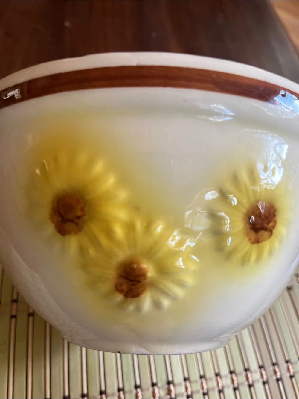 Hull Pottery Sunflower Mixing Bowl 7x4 - Oven Proof USA